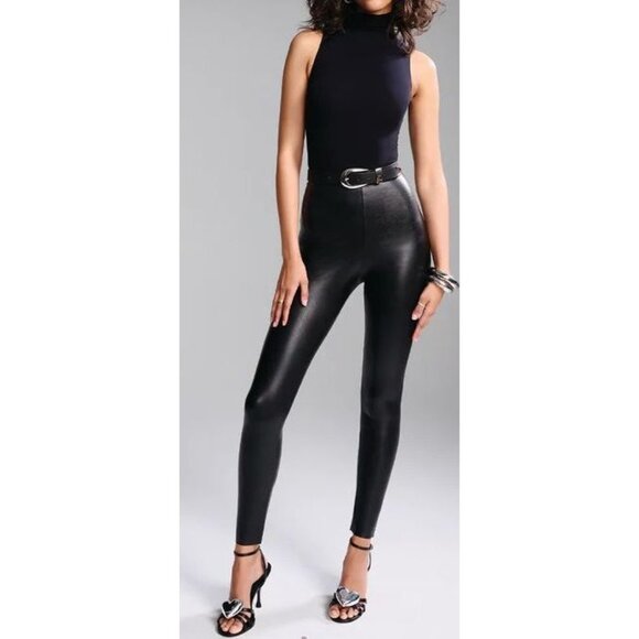 Commando Perfect Control Faux Leather Legging Black Small Slimming Hi Rise $118‎ - Picture 1 of 11